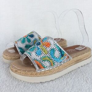 Patrizia by Spring Step Embroidered Espadrille Platform Slide Sandals Women's 38